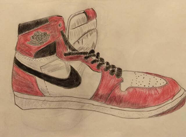 AIR JORDAN1 色鉛筆画