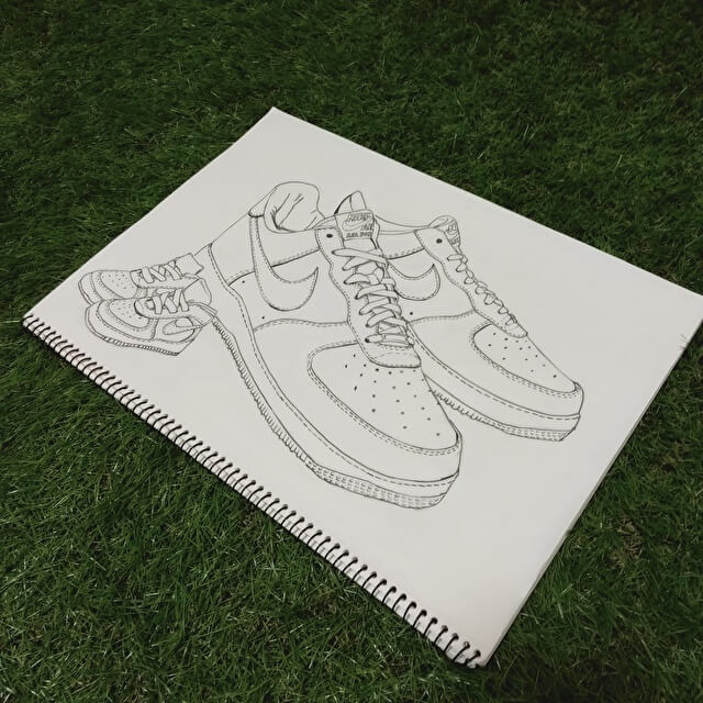 ナイキ スニーカーぬり絵 エアーフォース1