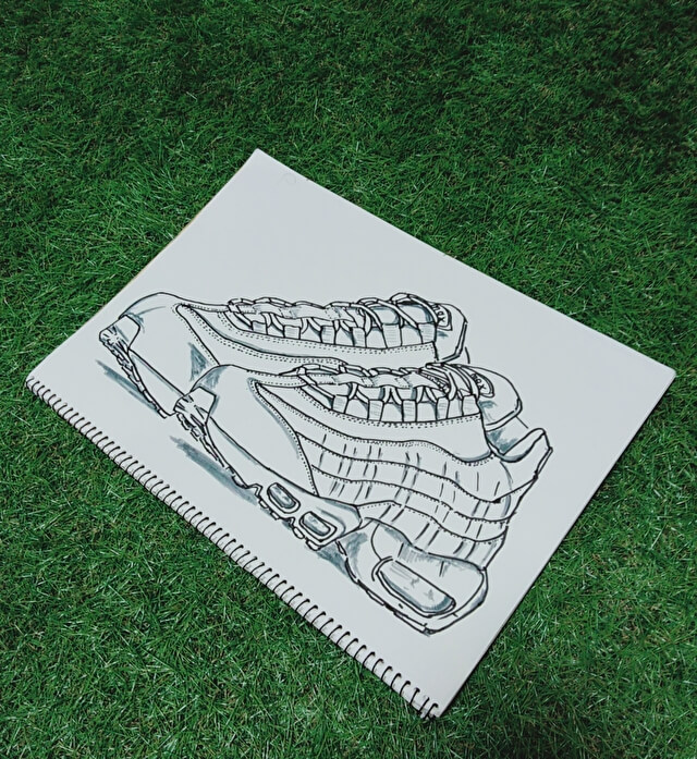 nike airmax 塗り絵 on 人工芝